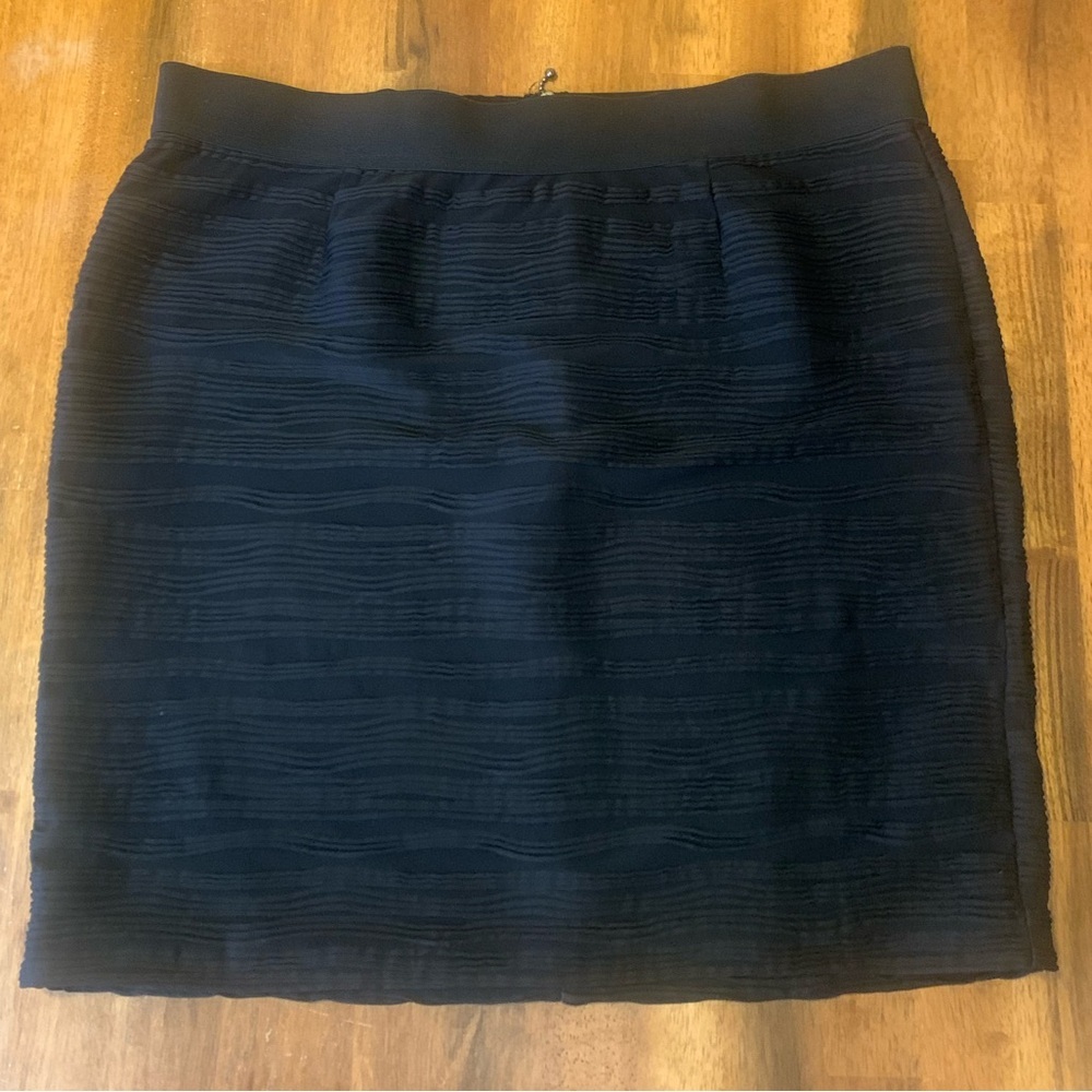 Alfani Skirt 20W Black Pencil Skirt Texture Stripes Lined Back Zip
